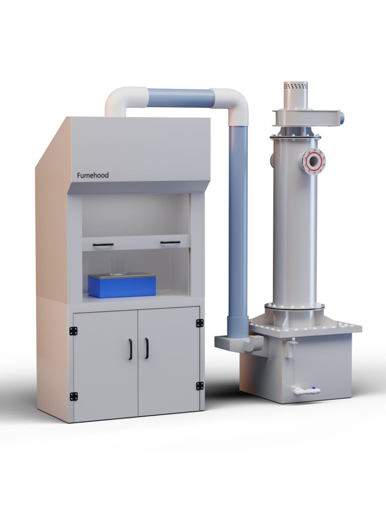 Fume Hood with Scrubber for safe extraction and filtration of hazardous fumes in laboratories and industrial settings
