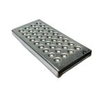 Mechelec Button Tray for organizing gold and silver assay beads in laboratory setting