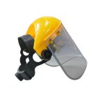 Clear safety helmet with visor for protection during lab and furnace operations