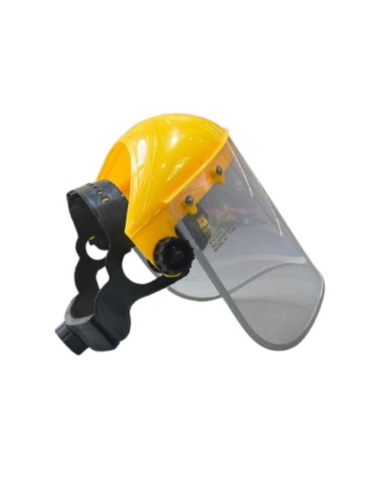 Clear safety helmet with visor for protection during lab and furnace operations