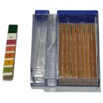 pH test strips with color chart for laboratory chemical testing