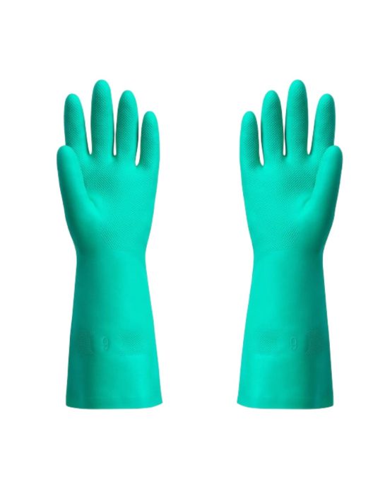 Durable chemical resistant gloves with textured grip, Nitrile acid resistant gloves for laboratory use, Acid resistant gloves for chemical protection