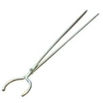 Clay graphite crucible tongs for safe handling of hot crucibles in metal melting furnace