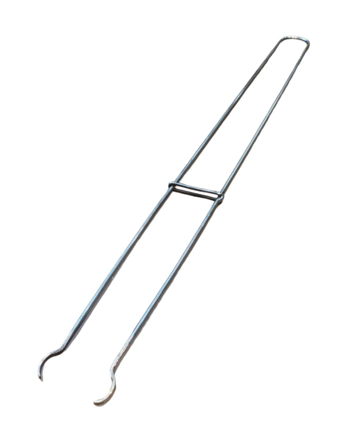 Single cupel tongs used for handling hot cupels in fire assay laboratories, single cupel loader, single cupel holder, single cupel fork