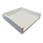 Three sided ceramic tile used to place cupels inside cupellation furnace